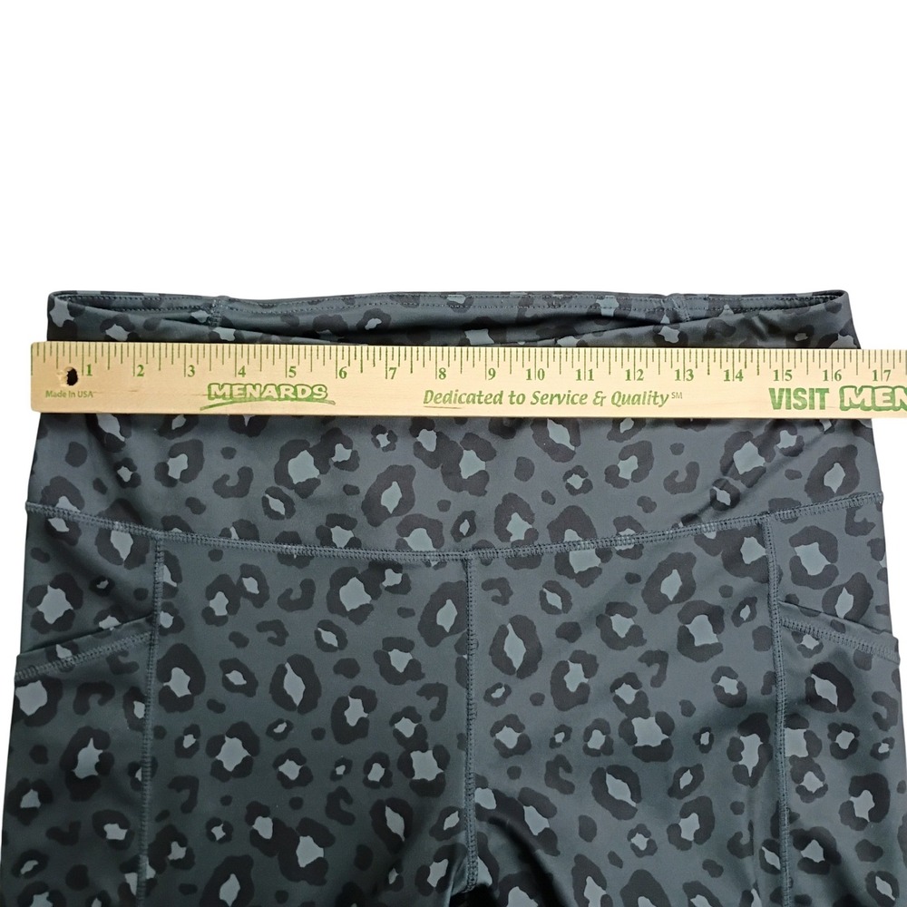Reebok Leggings Womens XL Grey Leopard Print High Waisted Pockets - Picture 5 of 5